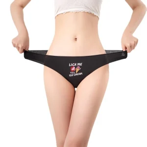 String cocasse "Lick Me Until Ice Cream" pour femme